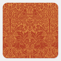 Orange William Morris Oiseaux et fleurs