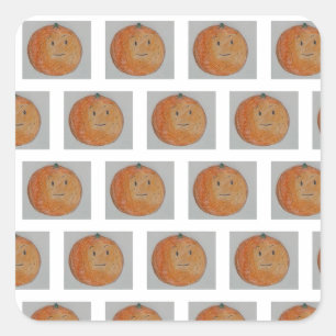 Sticker Carré Oranges tangerines mandarines agrumes mignons