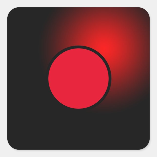 Sticker Carré Orbe rouge brillante (Devant)