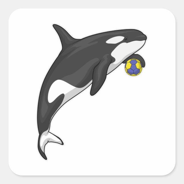 Sticker Carré Orca Handball player Handball (Devant)