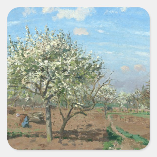 Sticker Carré Orchard à Bloom, Louveciennes Camille Pissarro (Devant)