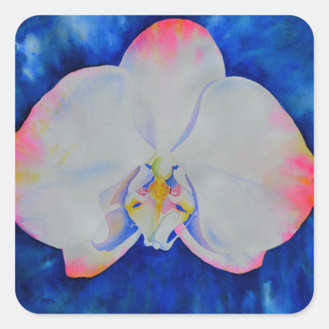 Sticker Carré Orchid rose Blush (Devant)