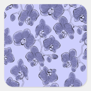 Sticker Carré Orchidées phalaenopsis fleurs b