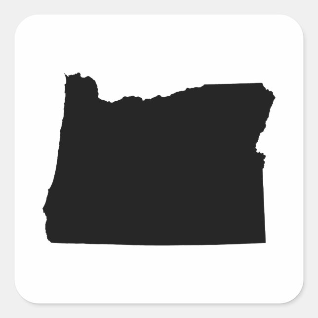 Sticker Carré Oregon en noir et blanc (Devant)
