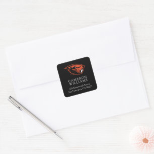 Sticker Carré Oregon State Beavers   Tête de castor