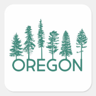 Sticker Carré Oregon Trees