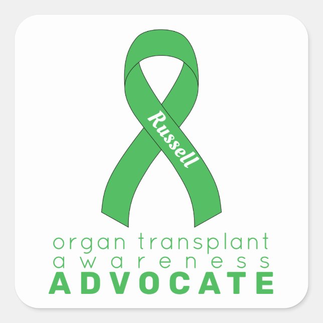 Sticker Carré Organ Transplant Advocate White (Devant)