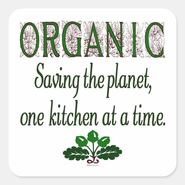 Sticker Carré Organic Saving the Planet Kitchen Dire (Devant)