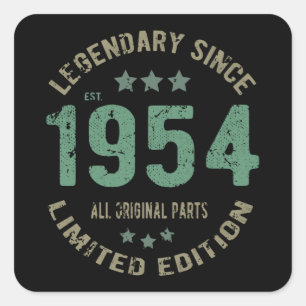 Sticker Carré Original depuis 1954 Cadeau d'anniversaire légenda