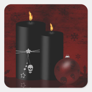 Sticker Carré Ornement des bougies de Noël gothiques