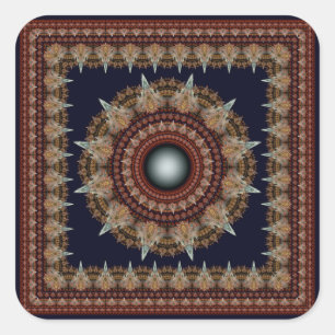 Sticker Carré Ornement fractal éclatant