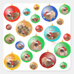 Sticker Carré Ornements de Noël de Pékin