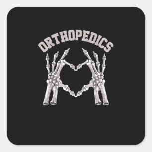 Sticker Carré Orthopédie Squelette Coeur main Ortho Infirmière R