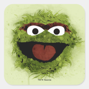 Sticker Carré Oscar le Grouch   Tendance aquarelle