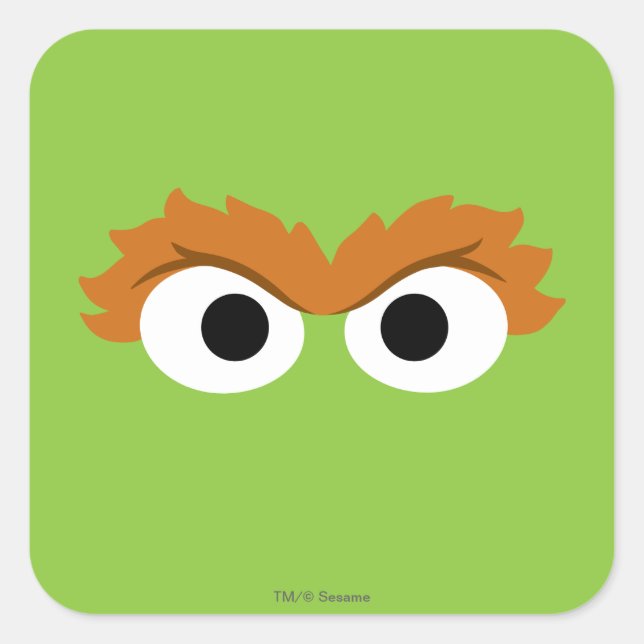 Sticker Carré Oscar the Grouch Big Face (Devant)
