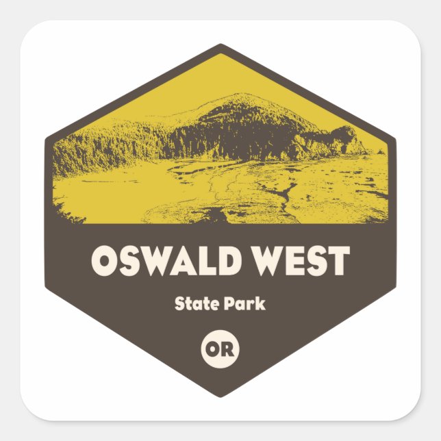 Sticker Carré Oswald West State Park Oregon (Devant)