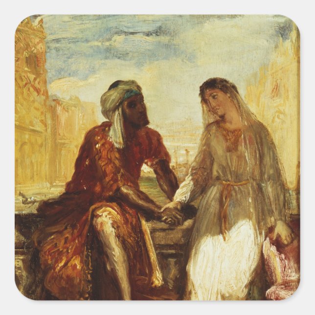 Sticker Carré Othello et Desdia à Venise, 1850 (Devant)