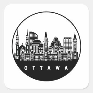 Sticker Carré Ottawa Canada Skyline
