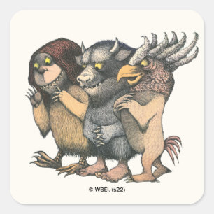 Sticker Carré Où sont les monstres   Créatures