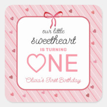 Our Little Sweetheart Is One Hearts Bows Birthday