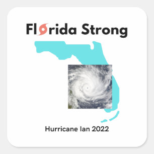 Sticker Carré Ouragan Ian 2022 Floride Survivant fort