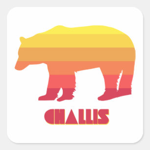 Sticker Carré Ours arc-en-ciel Challis Idaho
