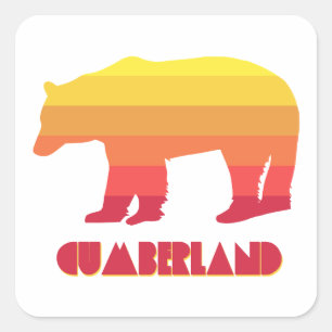 Sticker Carré Ours arc-en-ciel du Maryland Cumberland