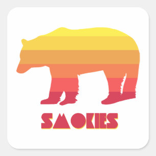 Sticker Carré Ours arc-en-ciel fumé