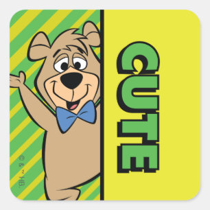 Sticker Carré Ours Boo-Boo mignon