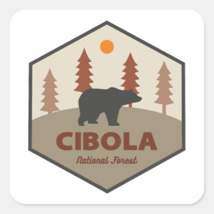 Sticker Carré Ours de la forêt nationale de Cibola