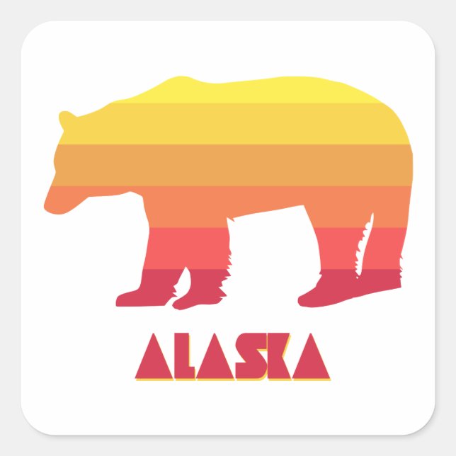 Sticker Carré Ours de l'Alaska (Devant)