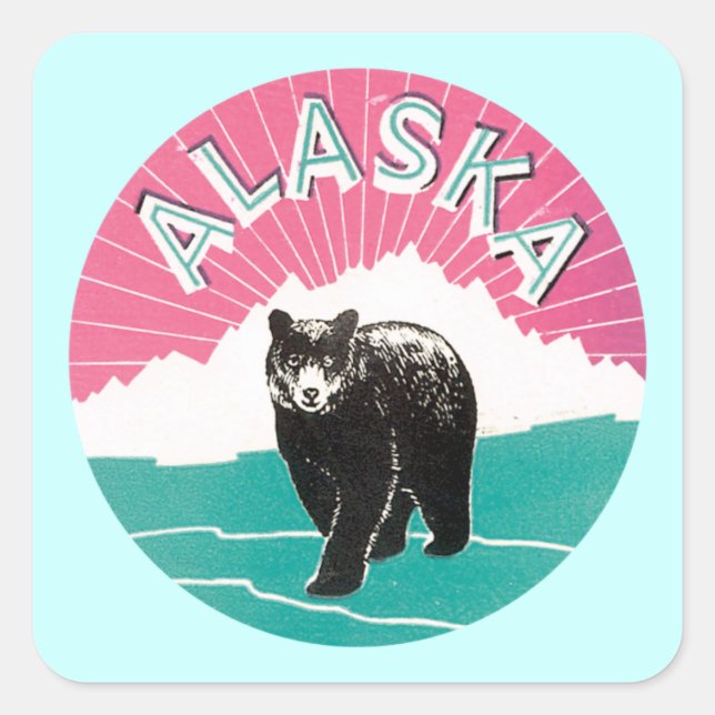 Sticker Carré Ours de l'Alaska (Devant)