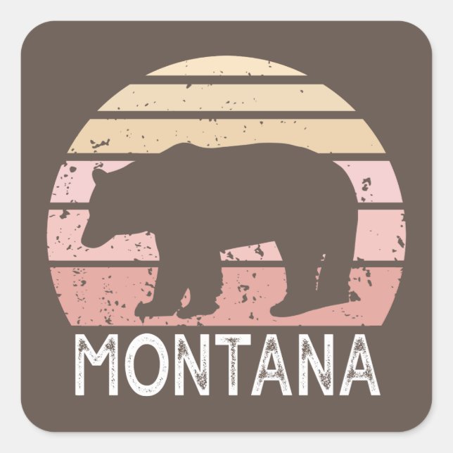 Sticker Carré Ours du Montana (Devant)