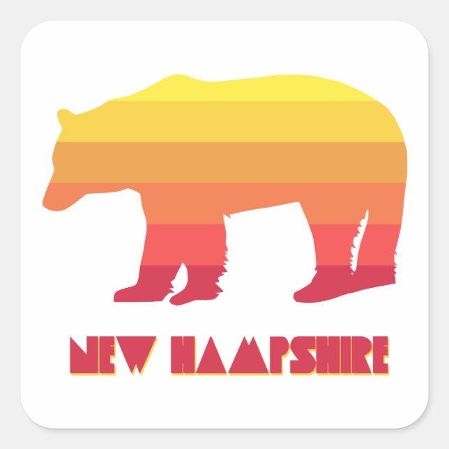 Sticker Carré Ours du New Hampshire (Devant)