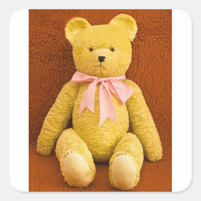 Sticker Carré ours en peluche (Devant)
