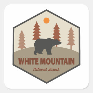 Sticker Carré Ours forestier national de White Mountain