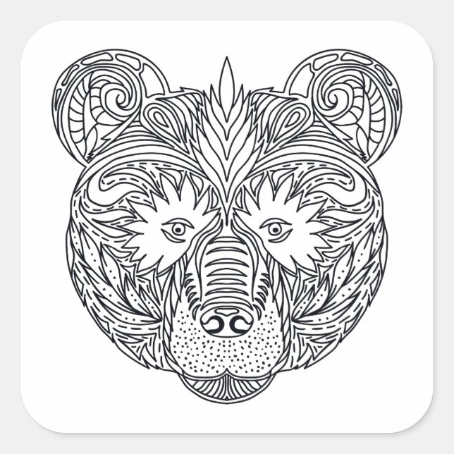Sticker Carré Ours inspiré (Devant)