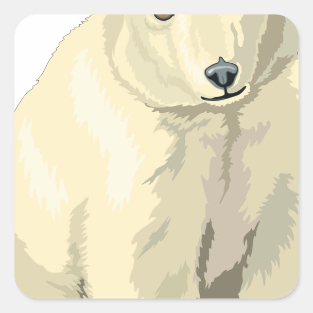 Sticker Carré Ours polaire (Devant)