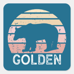 Sticker Carré Ours Rétro de Golden Colorado