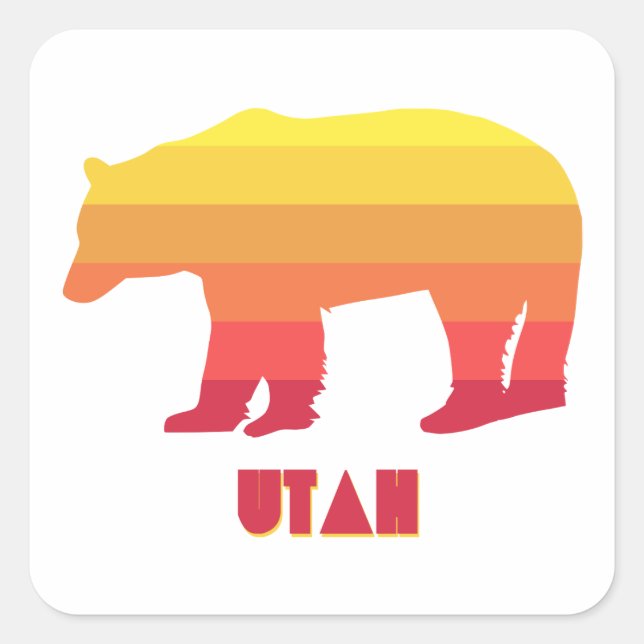 Sticker Carré Ours Utah (Devant)