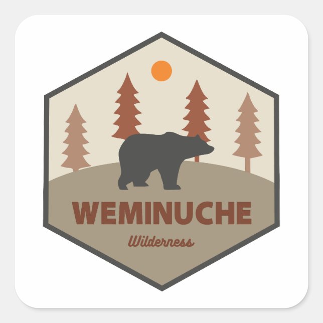Sticker Carré Ours Weminuche Wilderness Colorado (Devant)