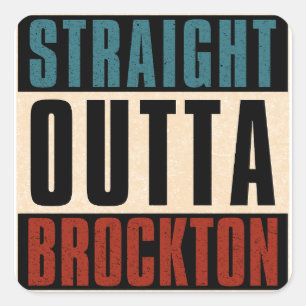 Sticker Carré Outta Brockton Massachusetts MA