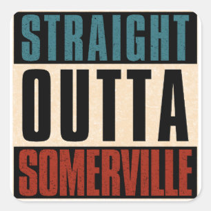 Sticker Carré Outta Somerville Massachusetts MA