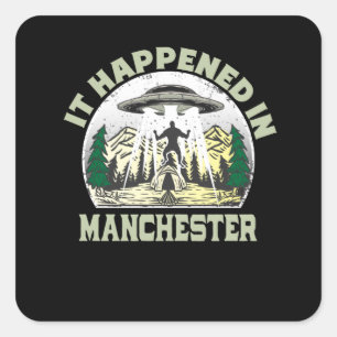 Sticker Carré OVNI Alien À Manchester