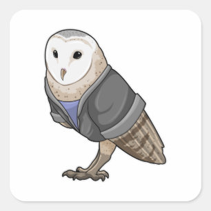 Sticker Carré Owl comme secrétaire