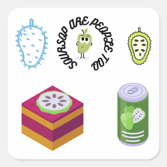 Sticker Carré Pack d'autocollants à plusieurs sources (Devant)