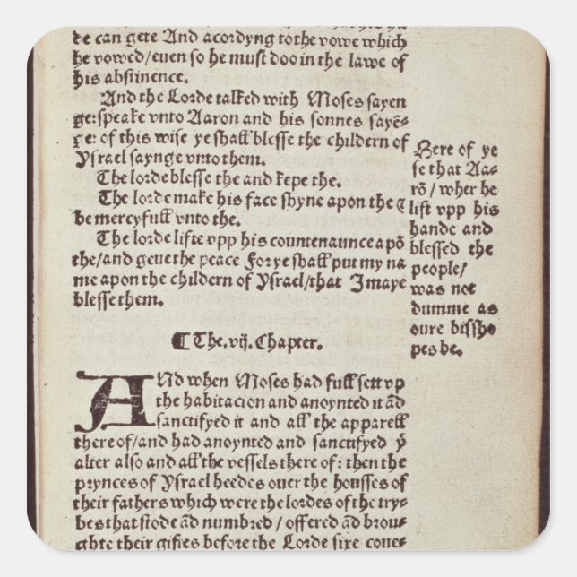 Sticker Carré Page de texte Ancien Testament (Devant)