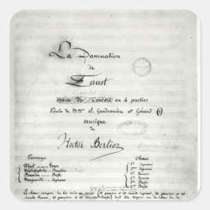 Sticker Carré Page titre de 'La Damnation de Faust'