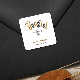 Sticker Carré Paillettes dorées Let's Boogie 60e anniversaire