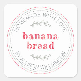 Sticker Carré Pain de banane Rustique fait maison
